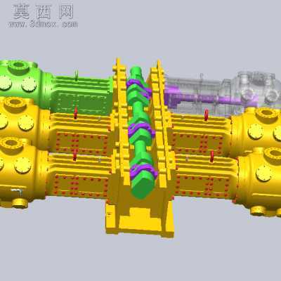 艾瑞尔六缸压缩机 3D模型