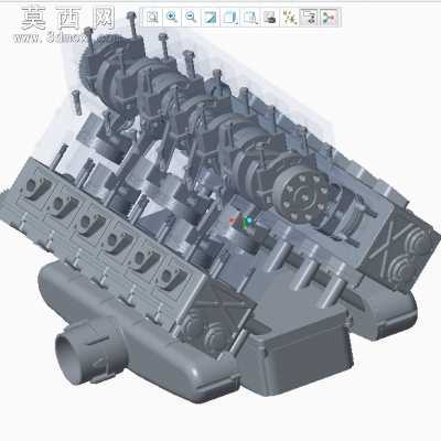 V12发动机 3D模型