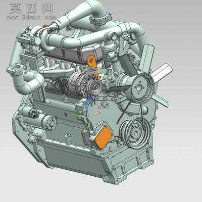 柴油发动机全3D! 3D模型