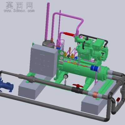 凝汽式机组与冷却塔 3D模型
