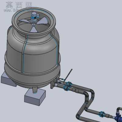 凝汽式机组与冷却塔 3D模型
