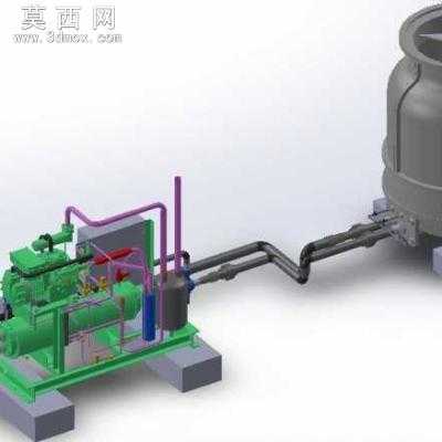 凝汽式机组与冷却塔 3D模型