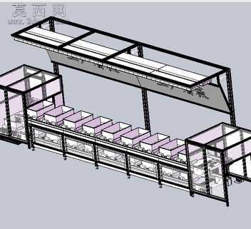 双层倍速链流水线 3D模型