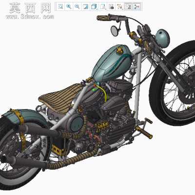 精良设计的BOBBER摩托车 3D模型