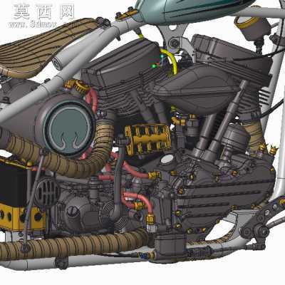 精良设计的BOBBER摩托车 3D模型