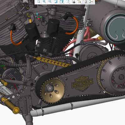 精良设计的BOBBER摩托车 3D模型