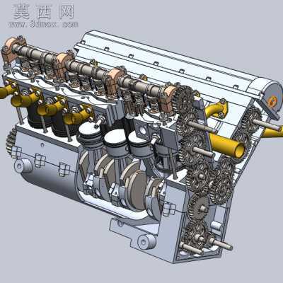 V12发动机 3D模型