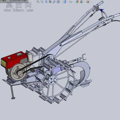 农用手扶拖拉机 3D模型