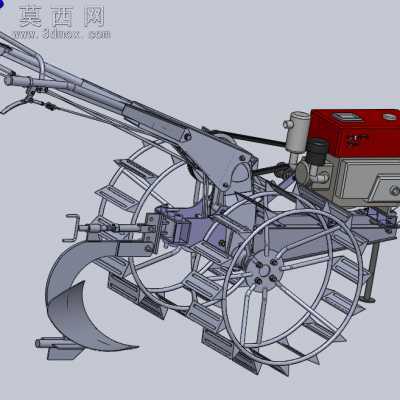 农用手扶拖拉机 3D模型