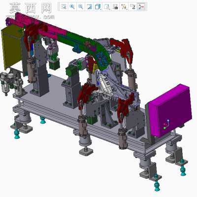 汽车零部件焊接夹具总成 3D模型