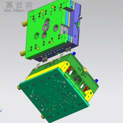 LED液晶显示屏面板前盖塑料模具 3D模型