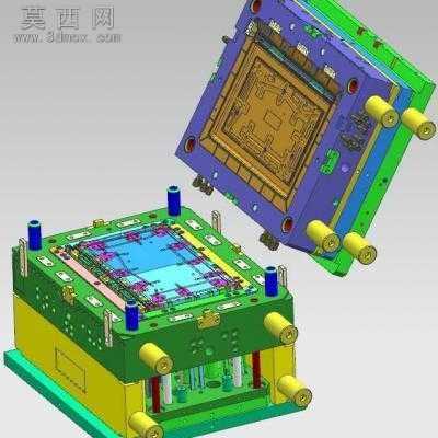 LED液晶显示屏面板前盖塑料模具 3D模型