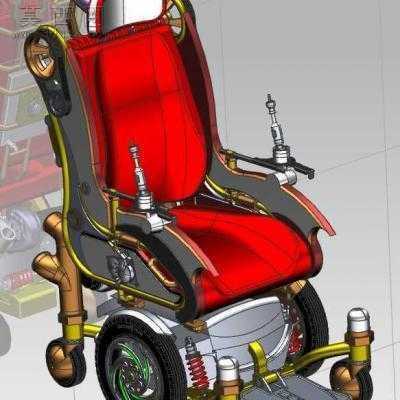 蒸汽朋克电动轮椅 3D模型