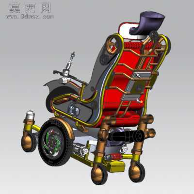 蒸汽朋克电动轮椅 3D模型