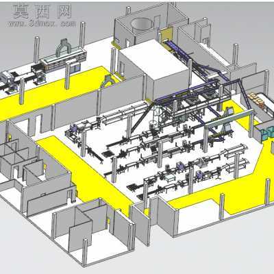 虾米加工生产线 3D模型