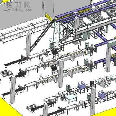 虾米加工生产线 3D模型