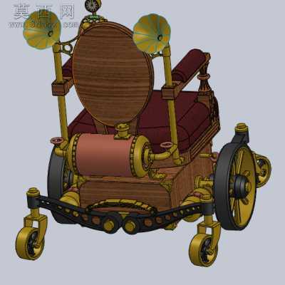 蒸汽朋克机械轮椅 3D模型
