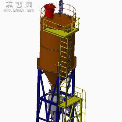 粉体料仓输送设备 3D模型