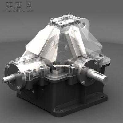 一级圆锥齿轮减速器 3D模型