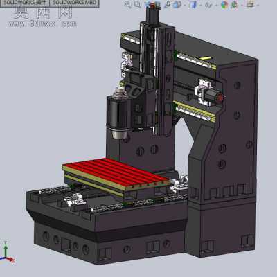 小型数控铣床 3D模型