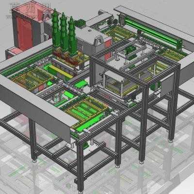 外循环自动摆料半龙门焊机UG8.0设计 3D模型