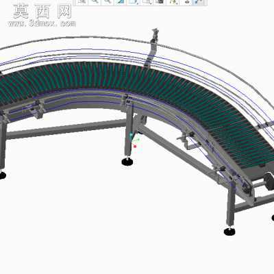 弯曲链条输送机PROE5.0设计 3D模型