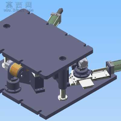 重型车V型推力杆热压夹具 3D模型