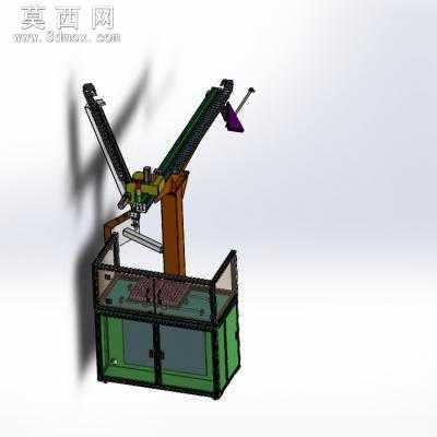 数控车床自动上下料机 行走式机械手 上下料机械手 3D模型