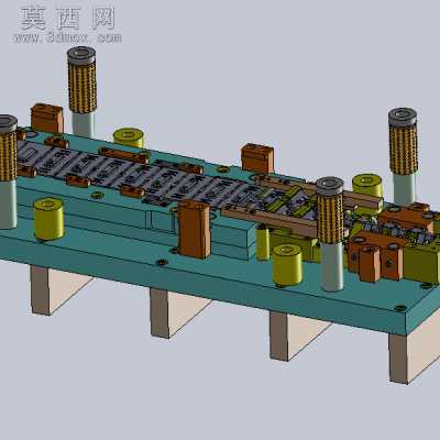 3D冲模-精益管2号接头五金连续模 3D模型