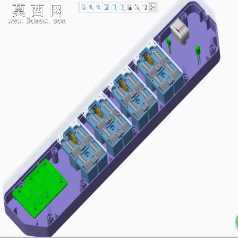 多功能插座带USB 3D模型