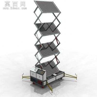 液压式光伏折叠升降机 3D模型