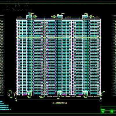 某框架结构高层住宅楼建筑施工图-41000平B1-F26-26张CAD图 CAD图纸
