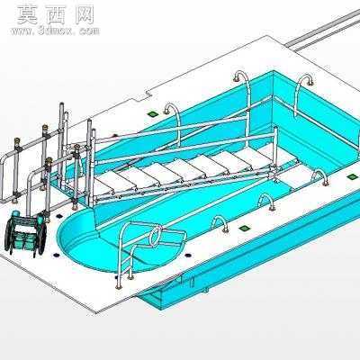 残疾人游泳池扶梯 3D模型