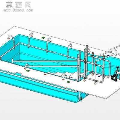 残疾人游泳池扶梯 3D模型