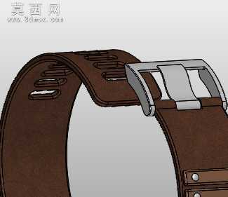 采用木片装饰设计的手表 3D模型