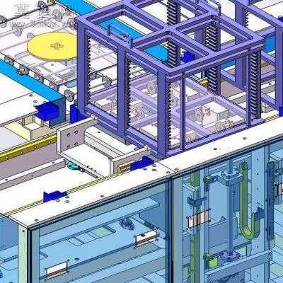 非标三工位卸载机3D图纸+工程图 3D模型