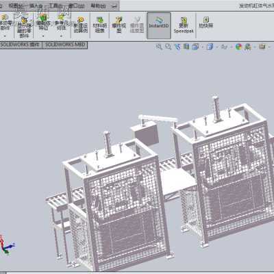 发动机缸体气水双检测测漏检具检测设备 3D模型