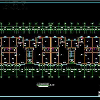 某多层砖混住宅B1-F6建筑结构水暖电施工图-5500平43张CAD图 CAD图纸