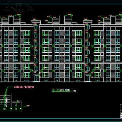 某多层砖混住宅B1-F6建筑结构水暖电施工图-5500平43张CAD图 CAD图纸