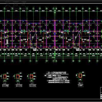 某多层砖混住宅B1-F6建筑结构水暖电施工图-5500平43张CAD图 CAD图纸