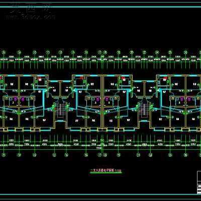 某多层砖混住宅B1-F6建筑结构水暖电施工图-5500平43张CAD图 CAD图纸