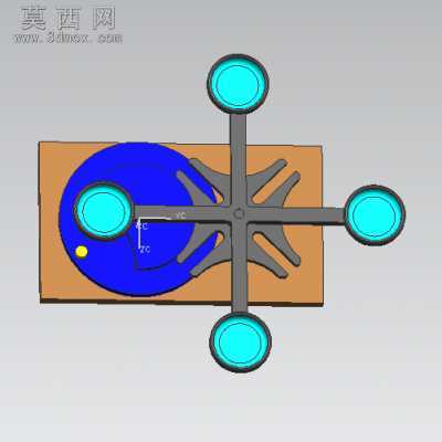 四分之一圆间歇运动 3D模型