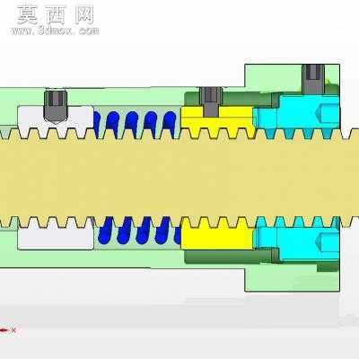 梯形丝杠有轴向间隙补偿 3D模型