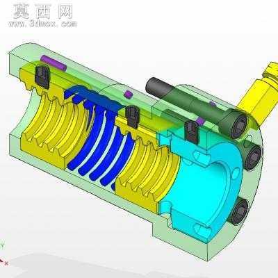 梯形丝杠有轴向间隙补偿 3D模型