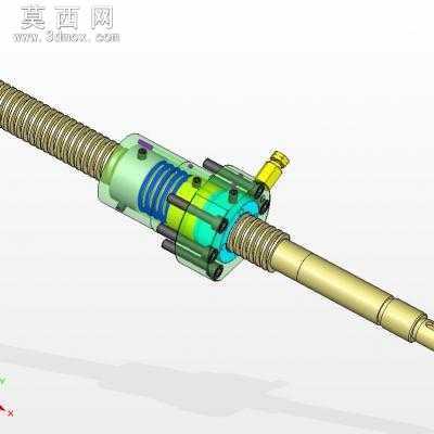 梯形丝杠有轴向间隙补偿 3D模型
