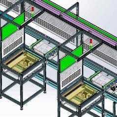 倍速链生产线车位锁倍速链组装流水线 3D模型