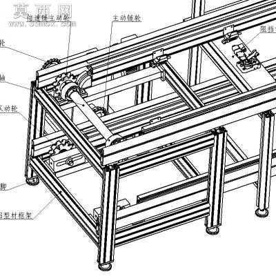 倍速链生产线车位锁倍速链组装流水线 3D模型