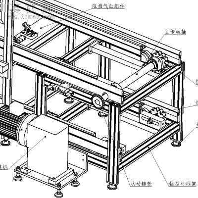 倍速链生产线车位锁倍速链组装流水线 3D模型
