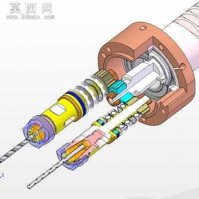 钻孔机钻头(双钻头)内部结构 3D模型