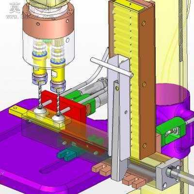 自动双头钻孔机 3D模型
